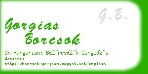 gorgias borcsok business card